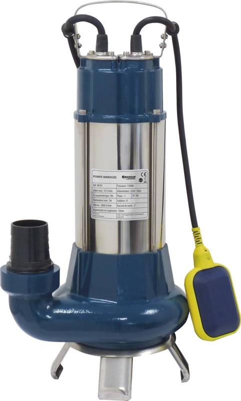 Pompe à eau immergée automatique fonte - 19800 L/h - 1100W avec flotteur - Drakkar Equipement 08181